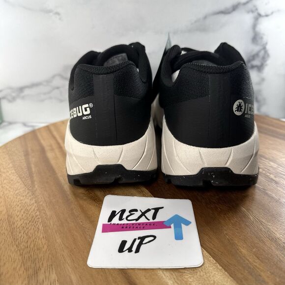 Mens size 10.5-Icebug Arcus RB9X Black/White Trail Hiking Outdoor Running Shoes - Picture 4 of 9